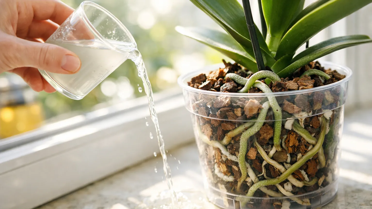 How to revive a struggling orchid with the one-cup-a-month routine