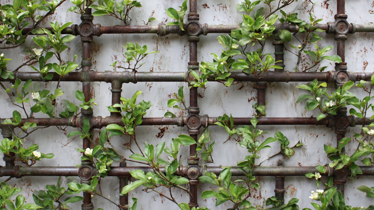 How to Turn Old Metal Pipes into an Industrial Plant Trellis